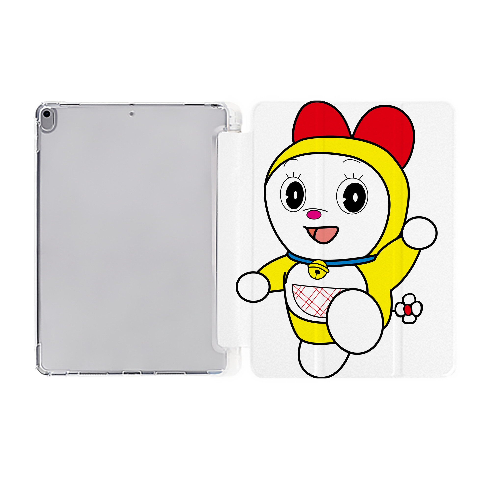 （画像用） ドラえもん ドラミ Doraemon Dorami IPad ケース ペン収納付き 三つ折りスタンド PUレザー×シリコン 対応機種9.5/10.5/10.9インチ